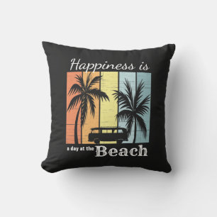 Summer Vacation Happiness is a Day at the Beach Cushion
