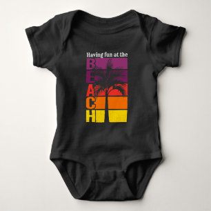 Summer Vacation Having Fun at the Beach Retro Baby Bodysuit
