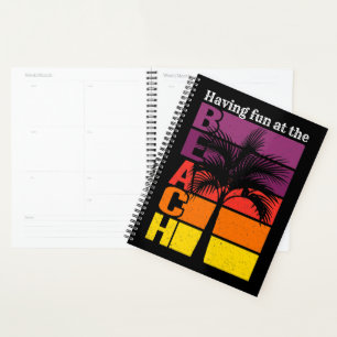 Summer Vacation Having Fun at the Beach Retro Planner