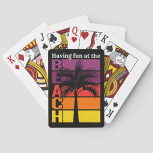 Summer Vacation Having Fun at the Beach Retro Playing Cards