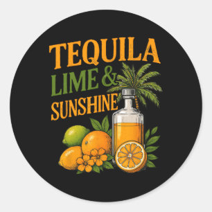 Summer Vacation Holiday Beach Tequila Classic Round Sticker