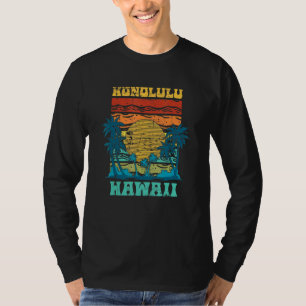 Summer Vacation Honolulu Aloha Palm Trees Sunset H T-Shirt