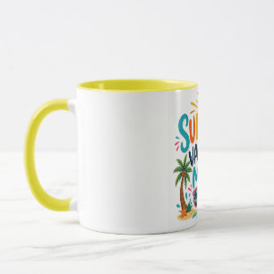 Summer Vacation Mode On Mug   Colourful Tropical 