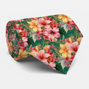 Summer Vacation Neck Tie Tropical Hibiscus