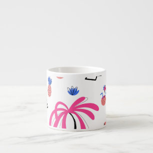 Summer Vacation: Palm Trees Pineapples Pattern Espresso Cup