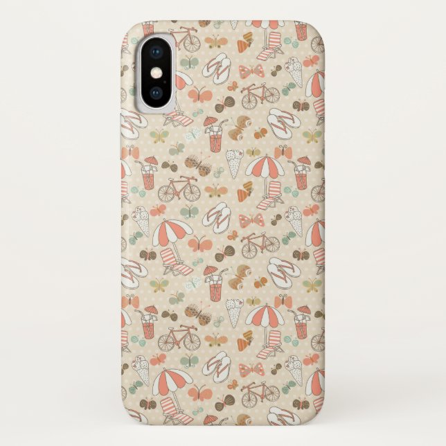 Summer Vacation Pattern Case-Mate iPhone Case (Back)