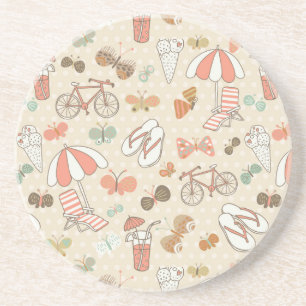 Summer Vacation Pattern Coaster