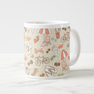Summer Vacation Pattern Large Coffee Mug