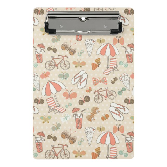 Summer Vacation Pattern Mini Clipboard (Front)