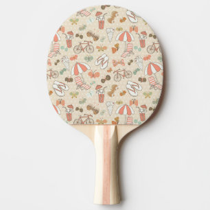 Summer Vacation Pattern Ping Pong Paddle