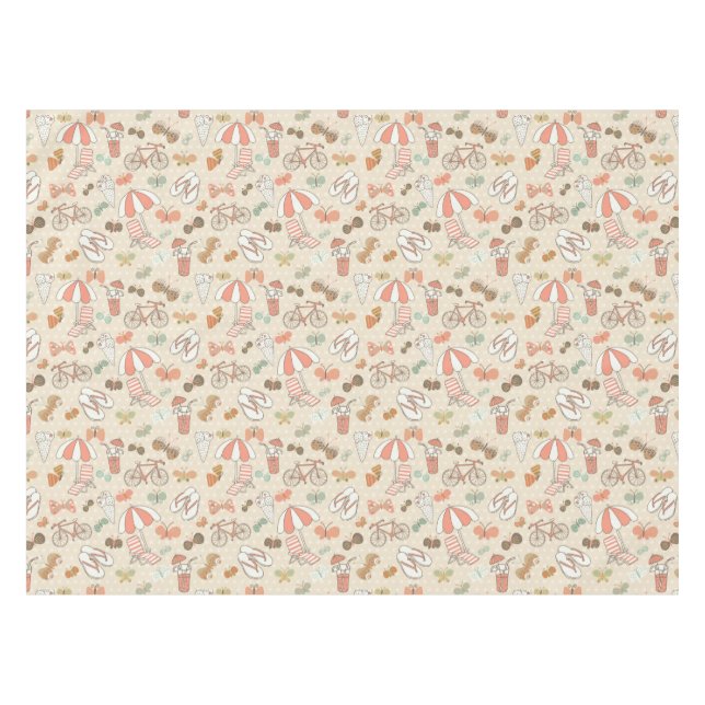 Summer Vacation Pattern Tablecloth (Front (Horizontal))