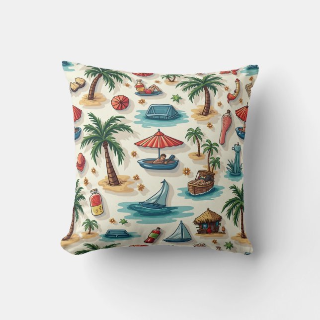 summer vacation pillow cushion (Front)