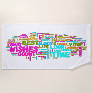 Summer Vacation Quotes Beach Towel