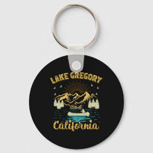 Summer Vacation Retro Mountain California Gregory  Key Ring