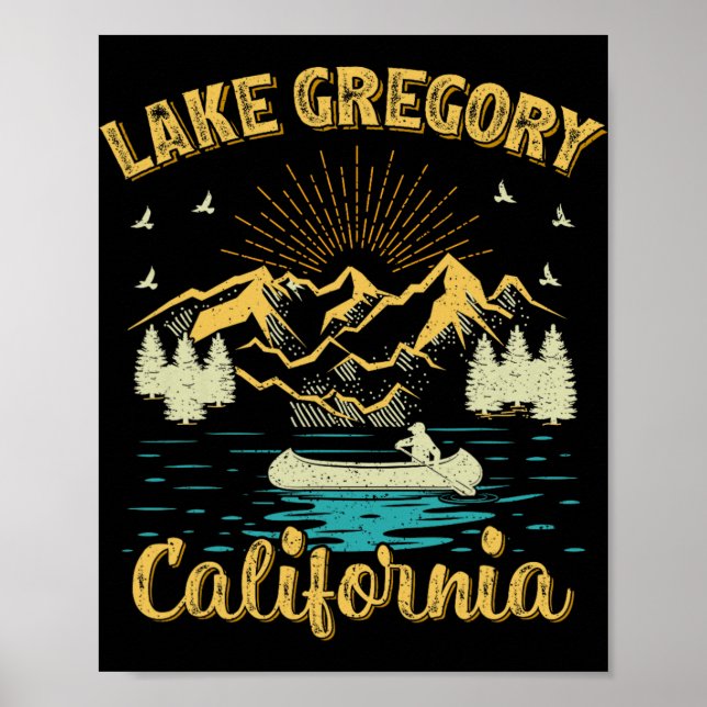 Summer Vacation Retro Mountain California Gregory  Poster (Front)