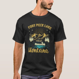 Summer Vacation Retro Mountain Montana Fort Peck L T-Shirt