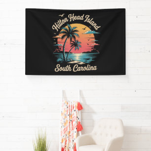 Summer Vacation Retro South Carolina Banner