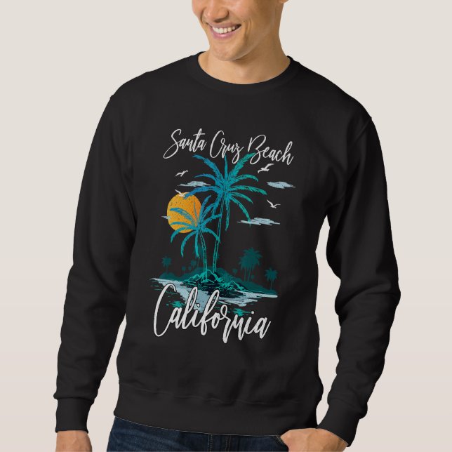 Summer Vacation Retro Sunset California Santa Cruz Sweatshirt (Front)