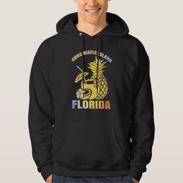 Summer Vacation Retro Sunset Florida Anna Maria Is Hoodie (Front)