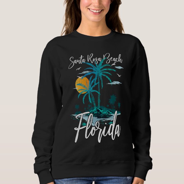 Summer Vacation Retro Sunset Florida Santa Rosa Be Sweatshirt (Front)