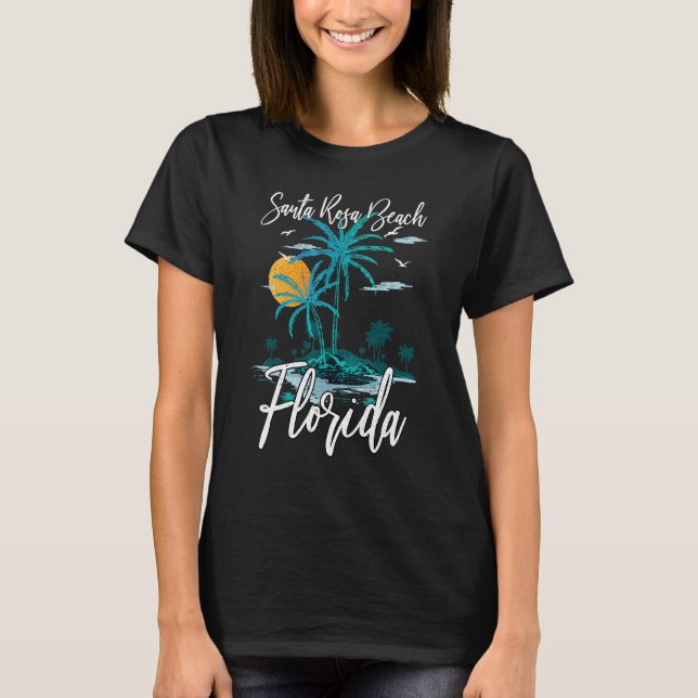 Summer Vacation Retro Sunset Florida Santa Rosa Be T-Shirt (Front)