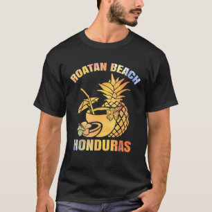 Summer Vacation Retro Sunset Honduras Roatan Beach T-Shirt