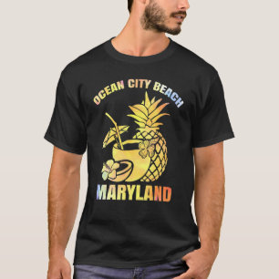 Summer Vacation Retro Sunset Maryland Ocean City B T-Shirt