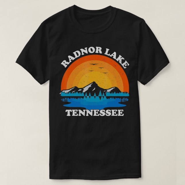 Summer Vacation Retro Sunset Tennessee Radnor Lake T-Shirt (Design Front)
