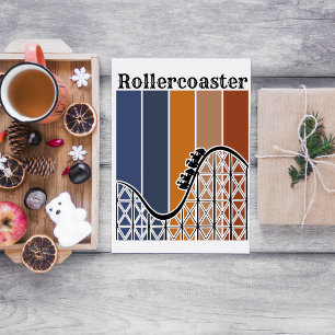 Summer Vacation Riding the Rollercoaster Retro Postcard