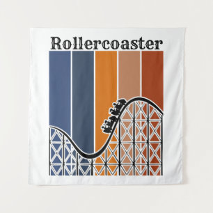Summer Vacation Riding the Rollercoaster Retro Tapestry