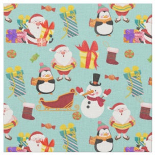 summer vacation santa sleigh christmas fabric