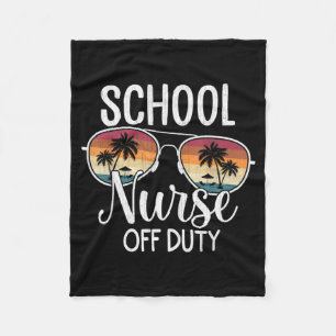 Summer Vacation School End Of Year School Nurse Fleece Blanket