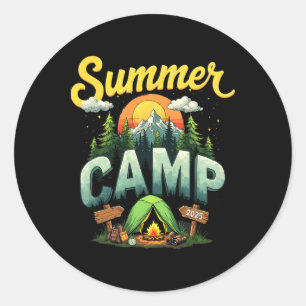 Summer Vacation Summer Camp 2025 Matching Family G Classic Round Sticker