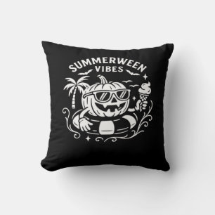 Summer Vacation Summerween Vibes Pumpkin Pool Floa Cushion
