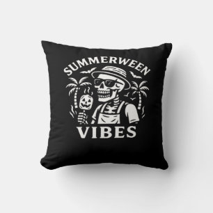 Summer Vacation Summerween Vibes Skeleton Hallowee Cushion