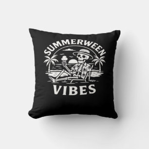 Summer Vacation Summerween Vibes Skeleton Sunset G Cushion