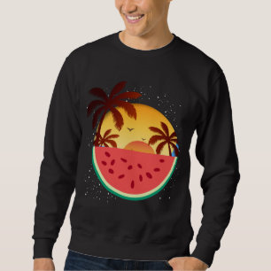 Summer Vacation Sunset Exotic Fruit Palm Trees Wat Sweatshirt