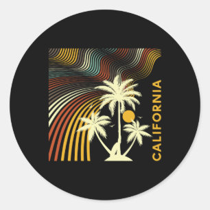 Summer Vacation, Sunshine, Surfing California Classic Round Sticker