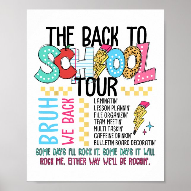 Summer Vacation Tour Fun Back To School For Teache Poster (Front)