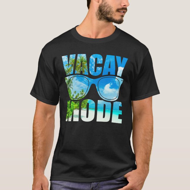 Summer Vacation Tropical Beach Palm Tree Ocean Vac T-Shirt (Front)