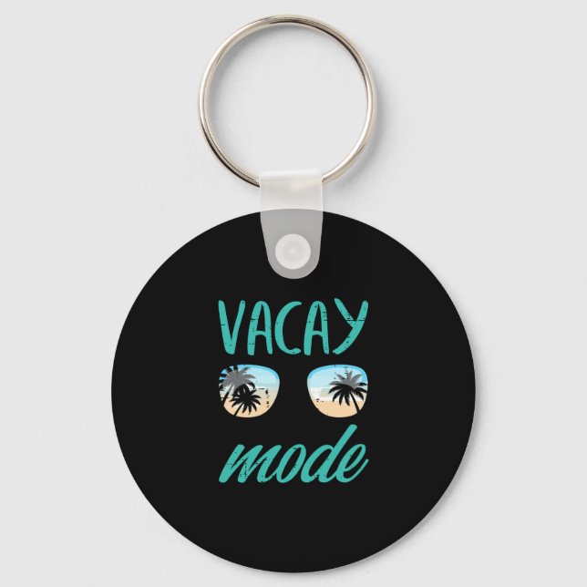 Summer vacation vacay mode sunglasses beach men key ring (Front)