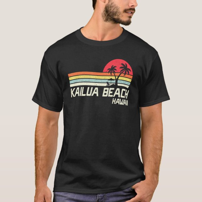 Summer Vacation Vintage Hawaii Kailua Beach T-Shirt (Front)