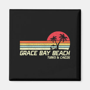 Summer Vacation Vintage Turks And Caicos Grace Bay Magnet