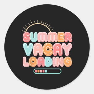 Summer Vacay Loading Vacation Hawaii Beach Family Classic Round Sticker