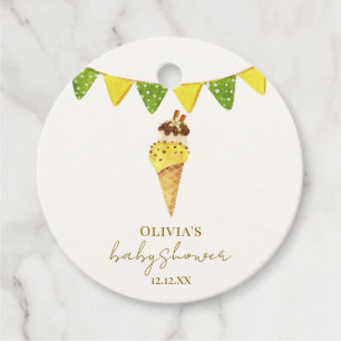 Summer Vanilla The Scoop Ice Cream Baby Shower Favour Tags