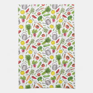 Summer Vegetable Garden Tea Towel