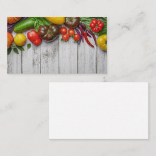 Summer Vegetable Harvest Border Business Card