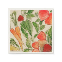 Summer Vegetable watercolor garden carrots beets