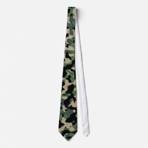 Summer Verdant Camouflage Pattern Tie