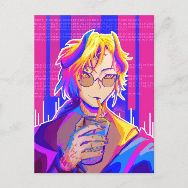 Summer vibe Anime Postcard (Front)